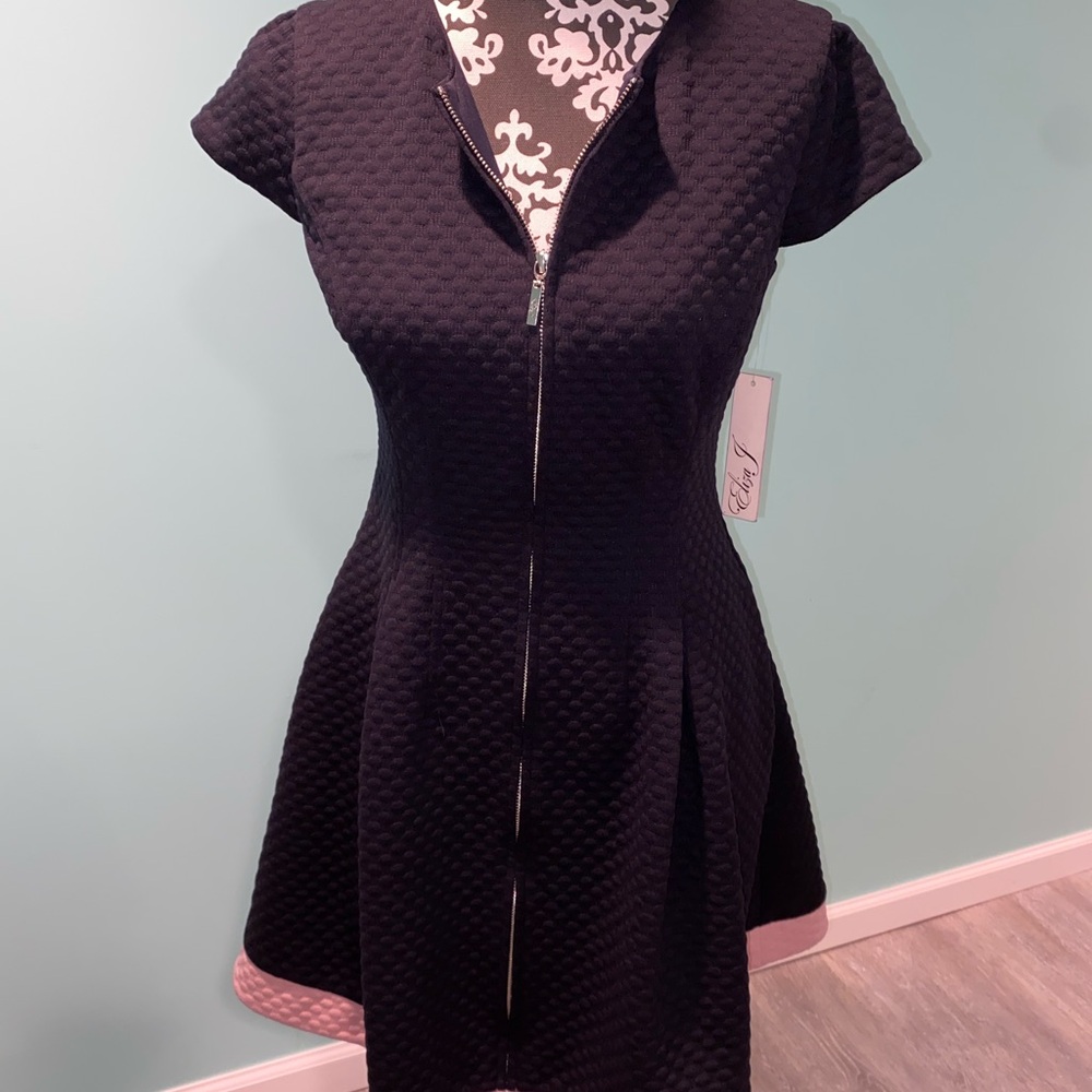 Elegant Navy Textured Dress